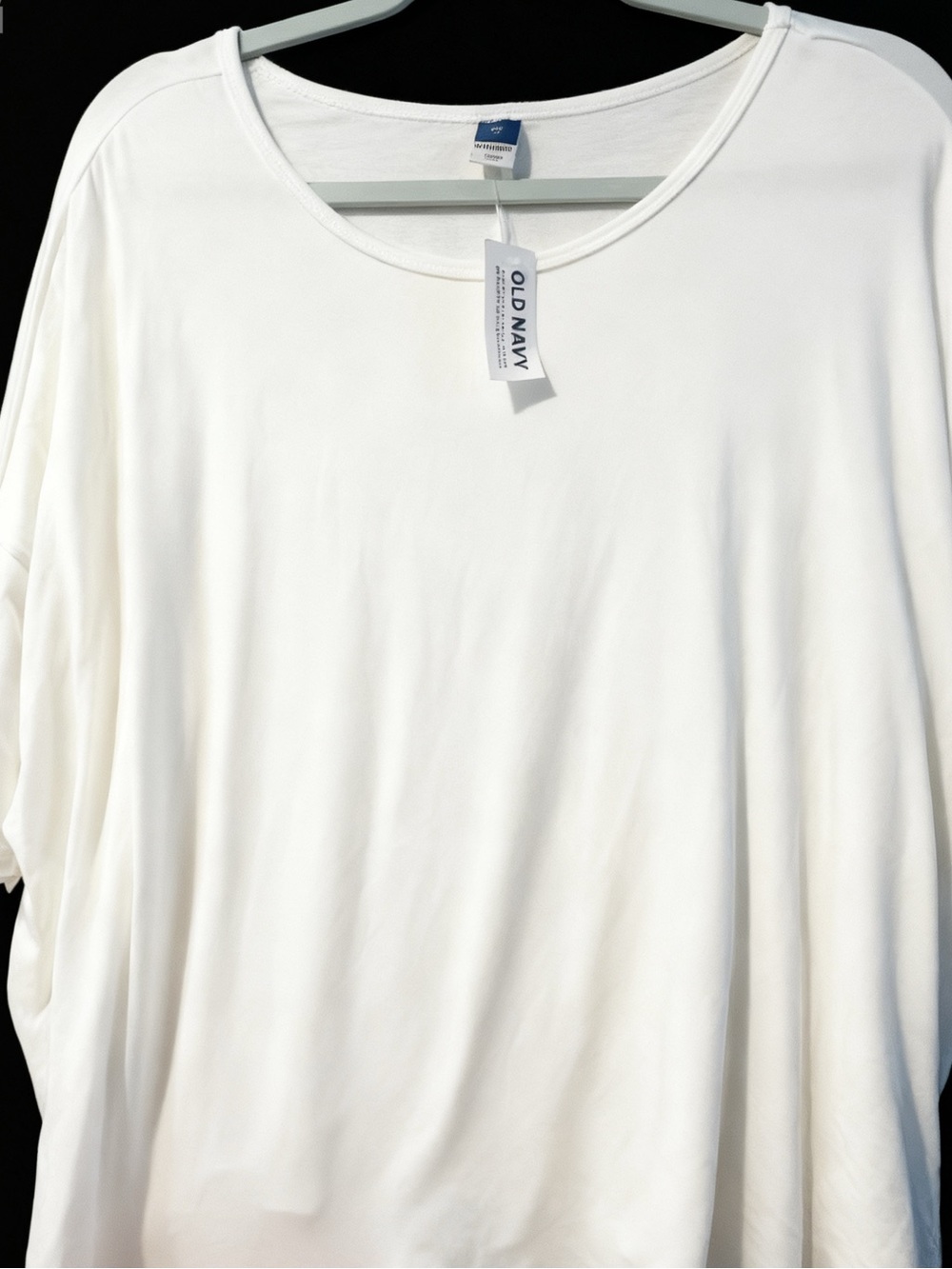 Old Navy White Relaxed Scoop Neck Short Sleeve Top luxe XL NWT